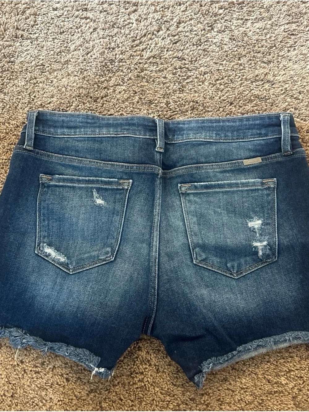 KanCan Medium Wash Distressed Denim Shorts